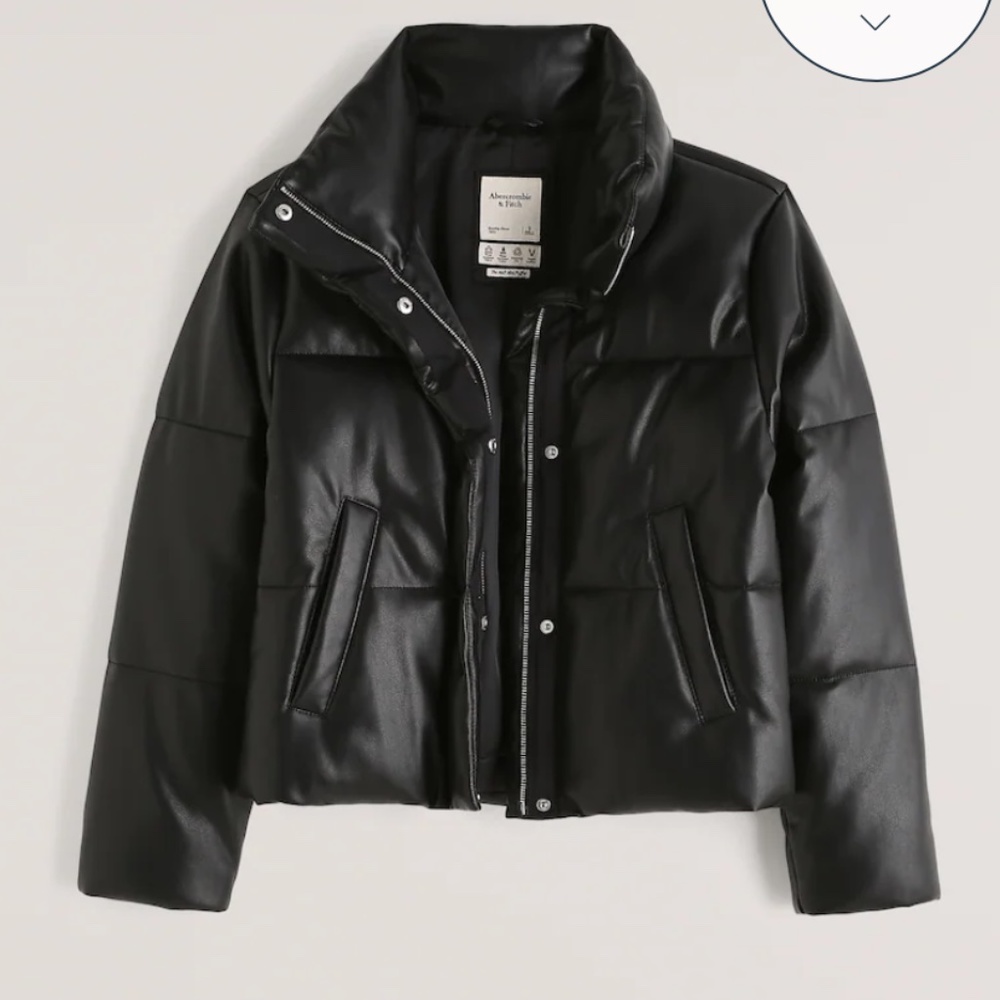 Abercrombie & Fitch Cropped Leather Puffer jacket